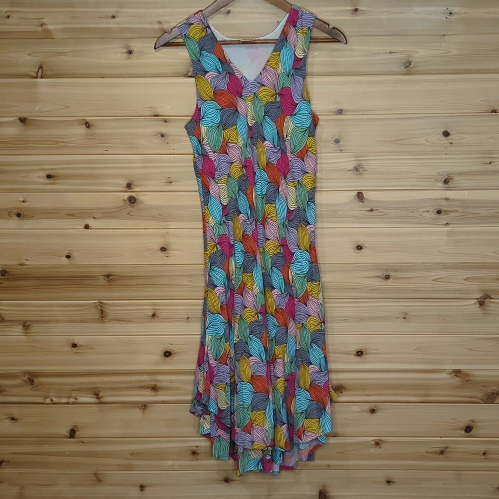 Parsley & Sage Dress Womens Small Multicolor Midi Sleeveless Art Geometric